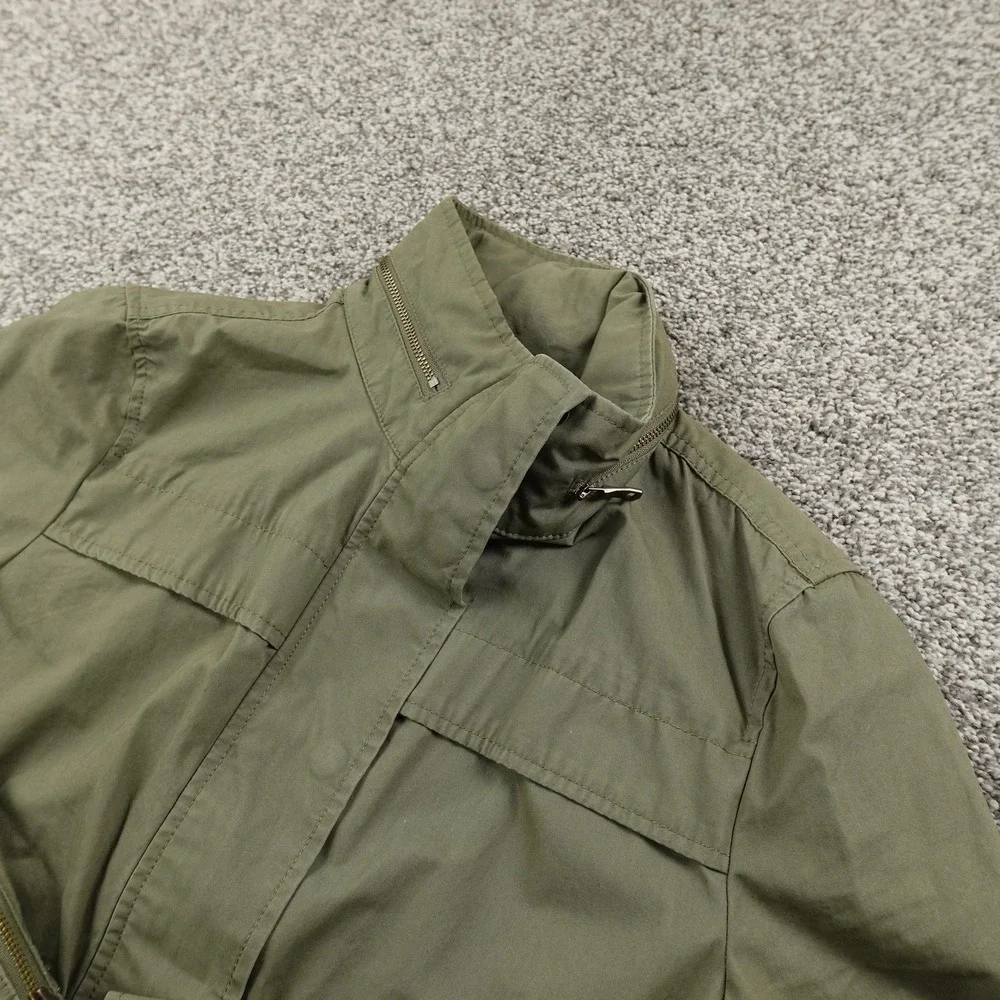 Banana Republic Jacket Womens S Green Military Full Zip Casual Field Coat Safari